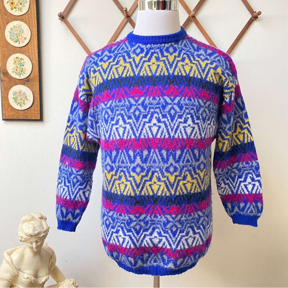 Vintage Benetton Geometric Sweater Made In Italy